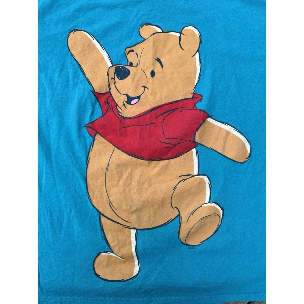 Vintage 90s Disney Winnie the Pooh Turquoise T Shirt Sun Sportswear USA XXL